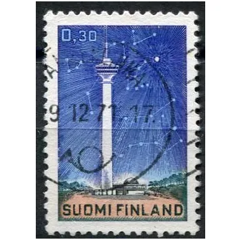 Poštovní známka Posti Finland (1971) MiNr. 692 - O - Finsko - Näsinneula televizní věž a akvárium planetárium, Tampere