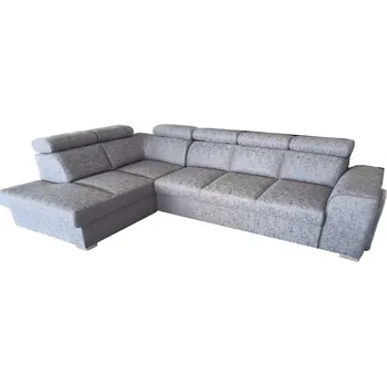 Sedací souprava Rozkládací rohová sedačka MADERO šedá + taburet
