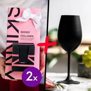 Sklenice Skinny Speciální edice kolagenu a skleničky Barva skleničky: Černá, Počet kusů COLLAGENU: 2x