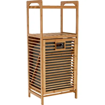 Koš na prádlo Tempo Kondela Koš na prádlo, přírodní bambus/šedá, KERI NEW