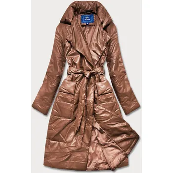 Dámská cargo bunda Dámská hnědá oversize bunda z ekologické kůže K615F Ann Gissy, odstíny hnědé S (36) i392_20753-46