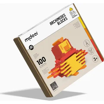 ostatní stavebnice Mideer ARCHIMEDES BLOCKS dřevěné stavební kostky hřejivé barvy 100 ks