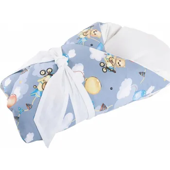 Zavinovačka JAN peří Péřová zavinovačka "Dráček" medvídek v letadle - Péřová zavinovačka "Dráček" 80x80 cm medvídek v letadle vnitřek + potah