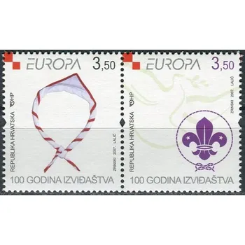 Poštovní známka (2007) MiNr. 805 - 806 **- Chorvatsko - 2-bl - Europa: Skaut