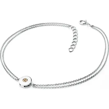 Oblečení a móda Dámský náramek přírodní diamant 0.055 ct champagne bílé zlato 10911-NR02-B-Champ délka 20 cm