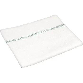 BALhome 588311 netkaný hadr na podlahu bílý/zelený pruh 50 × 60 cm