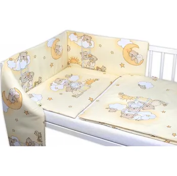 Povlečení Mantinel s povlečením Premium, 3D sada, Medvídek na žebříku, žlutý, 120x90 cm, Velikost povlečení 120x90