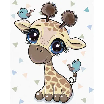 Hračka Diamondi Diamantové malování - MALÁ ŽIRAFA Rozměr: 40x50 cm, Rámování: bez rámu a bez vypnutí plátna