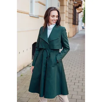 Dámský kabát Trenčkot Heda tmavě zelený Velikost: Předobjednat