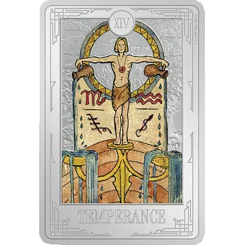 Stříbrná mince Temperance (Mírnost) 1 Oz 2023 (Tarotové karty) Color PROOF - (15.)
