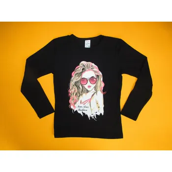 Arex, ČR Dívčí tričko dlouhý rukáv New Arex Fashion 2 Barva: černá, Velikost: 134