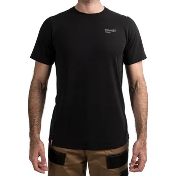 Pánské tričko Hybridní triko MILWAUKEE s krátkým rukávem – černé - S