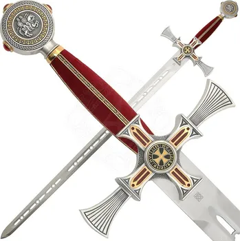 Replika zbraně Marto Luxusní Templářský meč „Damascene“