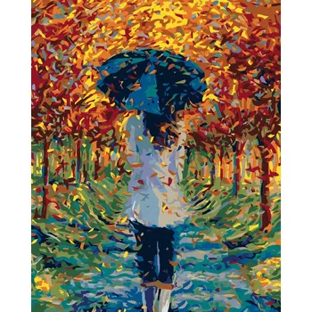 Hračka Diamondi Diamantové malování - V PARKU POD DEŠTNÍKEM Rozměr: 40x50 cm, Rámování: bez rámu a bez vypnutí plátna