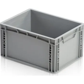 Úložný box Plastová přepravka 40x30x22 cm, šedá, plný úchyt, slevy