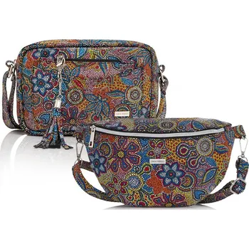 Kabelka Paolo Peruzzi Dárková sada: Dámská crossbody taška a ledvinka; modrá