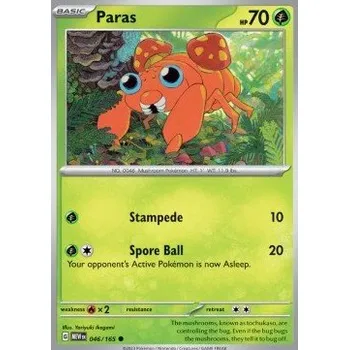 Společenská hra Pokémon MEW 046/165 Paras - 151 Stav: Near Mint, Verze: NORMAL