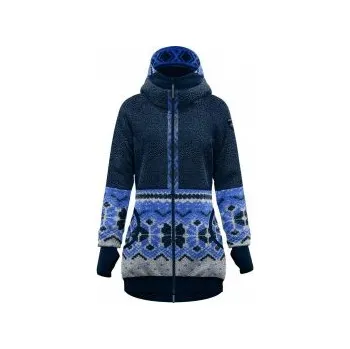 Dámská casual bunda Crazy Idea Coat Siurana Ethnic trimming M; Modrá bunda + DÁREK DLE VÝBĚRU!