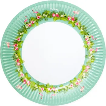 Party nádobí Goldpress Flamingo party - TALÍŘE papírové s plameňáky 8ks