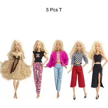 Doplněk pro panenku 3/4/5 dílné sety oblečků pro panenky Barbie Varianta: 5 Pcs T