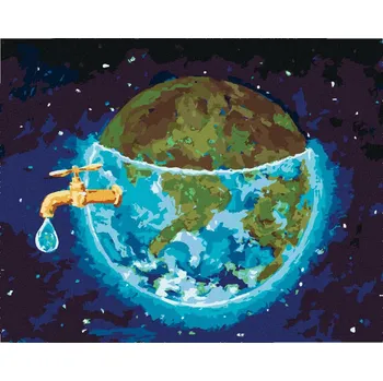 Hračka Diamondi Diamantové malování - ŠETŘENÍ VODY NA ZEMI Rozměr: 40x50 cm, Rámování: bez rámu a bez vypnutí plátna