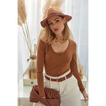 Dámské tričko Triko dlouhý rukáv V výstřih Latynka 6217/6218 barva: růžová-starorůžová, velikost: S/M