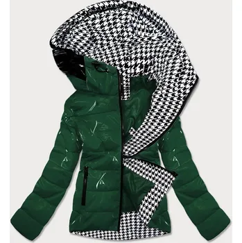 Dámská cargo bunda Zelená bunda pro ženy se vzorovanou podšívkou 3B5 SPEED.A, odstíny zelené M (38) i392_18343-47