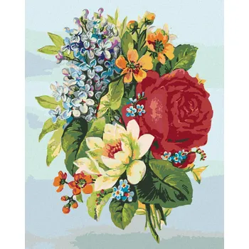 Diamondi Diamantové malování - KOLÁŽ KVĚTINY Rozměr: 40x50 cm, Rámování: vypnuté plátno na rám