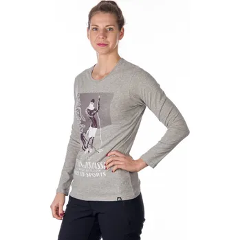 Dámské tričko Northfinder Dámské prodyšné tričko s potiskem a vysokým podílem bavlny FAYE, šedá, XS