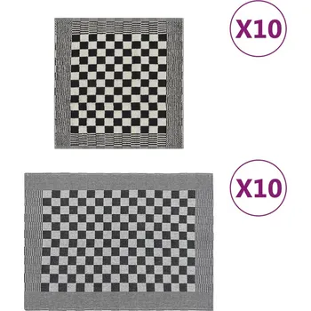 Utěrka Kuchyňské utěrky 20 ks černé a bílé bavlna IM_136292