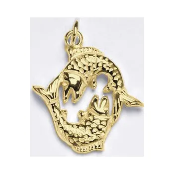 Přívěsek Zlatý přívěsek znamení ryby - P982 žluté zlato (Měsíční znamení ze žlutého zlata)