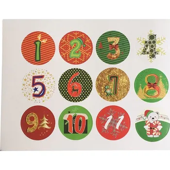 samolepka Samolepky Adventní, čísla 1-24, 2 archy
