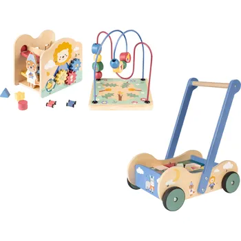 Dřevěná hračka lupilu® Posuvný vozík / Motorická kostka