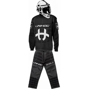 Unihoc Brankářský SET Shield JR black + maska shield white/black vel. 170