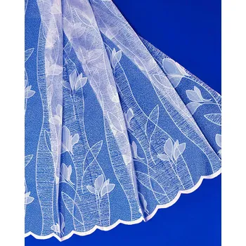 Žakárová záclona V038 květy s vlnkami, výška 180cm (v metráži)