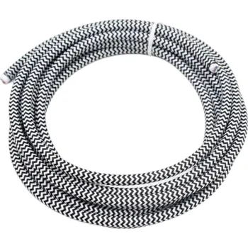 elektrický kabel Retro kabel kulatý, vodič s textilním obalem 2x0.75mm, černo-bílý