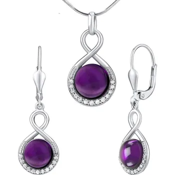 Souprava šperků Silvego Stříbrná souprava s přírodním ametystem