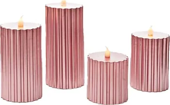 led svíčka Shiny Rose voskové LED svíčky 4 ks růžové