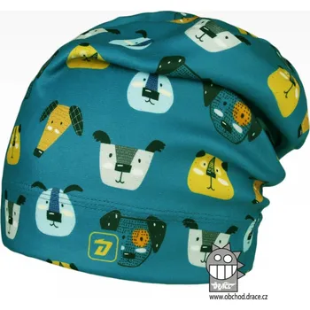 Pokrývka hlavy Chlapecká flísová čepice Dráče Yetti - vzor 03, petrol pejsek