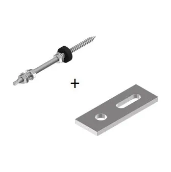 Šroub nerez_solar_martim Kotevní šroub set 1x W9216 + 1x matice s ozubeným límcem + deska nerez A2 Varianta: Kotevní šrouby set 1x W9216 A2 A2 10x200 + 1x matice s ozub.límcem + deska 2-82x30mm