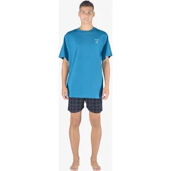 Pánské pyžamo Pánské pyžamo krátké 79148P modré vel.2XL - Gina