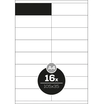 Speciální papír Etikety Top Stick A4/100 ks, 105x35 mm - 16 etiket, bílé