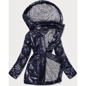 Dámská cargo bunda Tmavě modrá bunda pro ženy s ozdobnou podšívkou OP2 BH FOREVER, odstíny modré XL (42) i392_19060-53