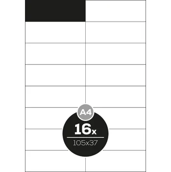 Speciální papír Etikety Top Stick A4/100 ks, 105x37 mm - 16 etiket, bílé