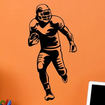 Samolepící dekorace Živá Zeď Samolepka na zeď Americký fotbalista Barva: černá