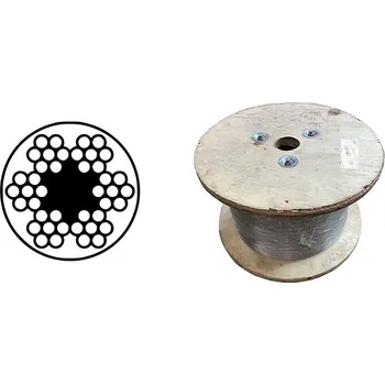 Železářství MTR Lano ocelové DIN 3055 PVC čiré, velká cívka PVC Varianta: Lano ocelové DIN 3055 (6x7M-FC) PVC čiré, velká cívka 8/10mm PVC