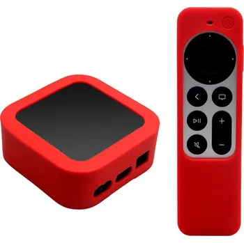 Gadget Kryt pro Apple TV 4. / 5. gen + kryt na ovladač - silikonový - červený