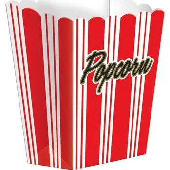 Karnevalový doplněk Červená krabička na popcorn (8 ks)