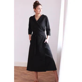 Dámské šaty Lotika Zavinovací 100% konopné dlouhé šaty Lotika 964571