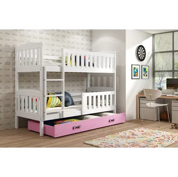 Dětská postel Patrová postel Kuba bílá/růžová